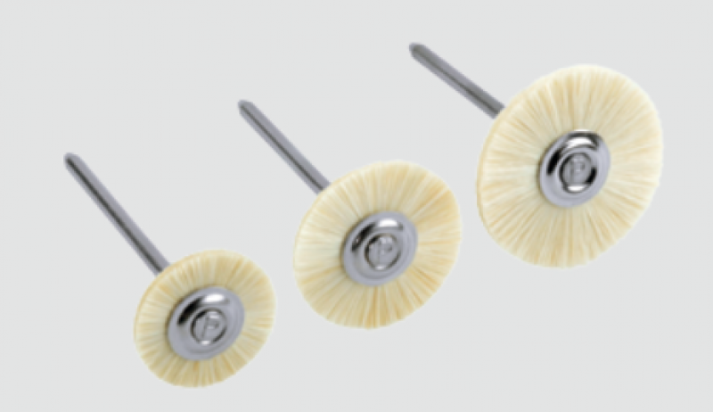 Miniaturbürsten mit weißen und schwarzen  Borsten – montiert für das Handstück. Ihn.12 St. 17-19-21-23-25 mm